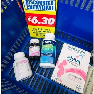 COMBO BẦU ÚC - BỘ TỨ VITAMIN ÚC DÀNH CHO BÀ BẦU (Elevit, Canxi, DHA, Sắt)