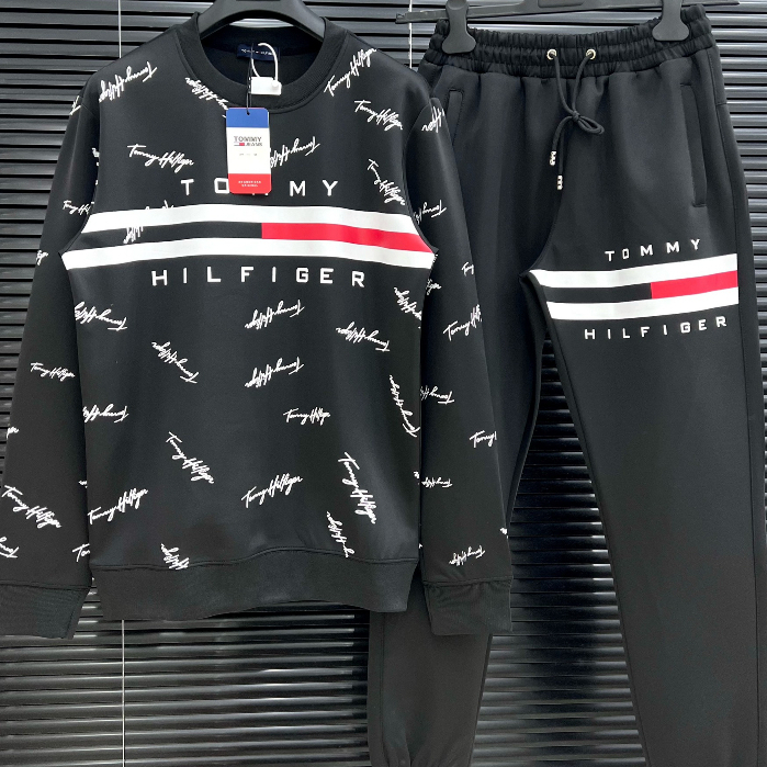 Bộ nỉ dài tay Tommy_ Bộ Áo Sweater Tommy Form Rộng Kiểu Dáng Unisex.-- hot trend Nam nữ New 2023.