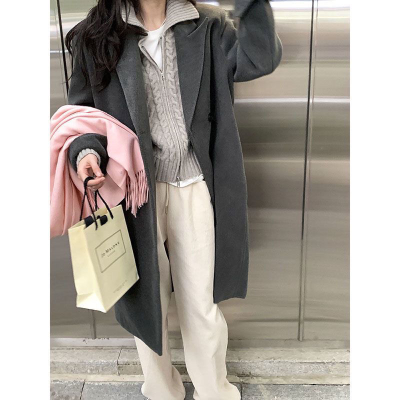 Áo len Xám khoá zip style Hàn lilis room