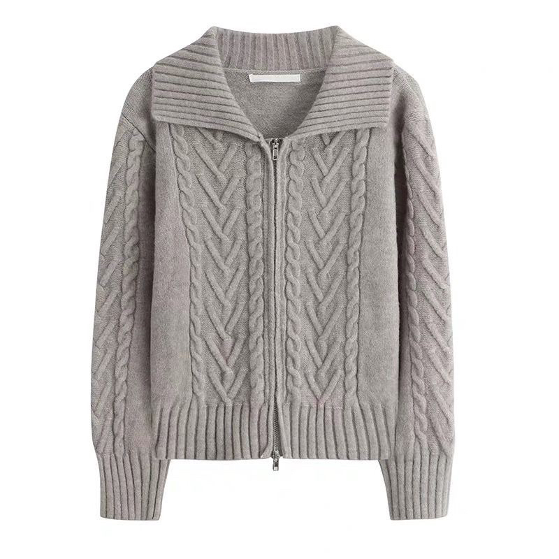 Áo len Xám khoá zip style Hàn lilis room