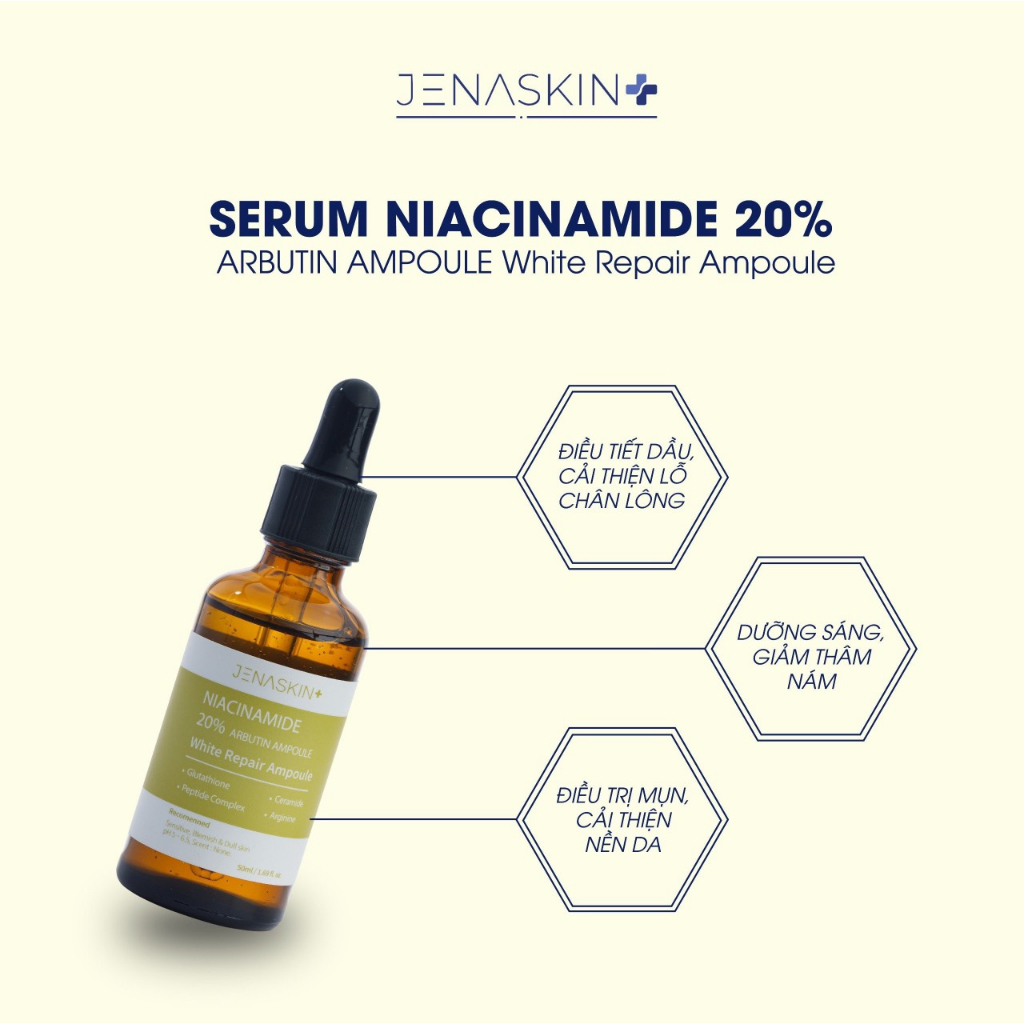 Tinh chất dưỡng trắng Jenaskin niacinamide 20% serum 50ml