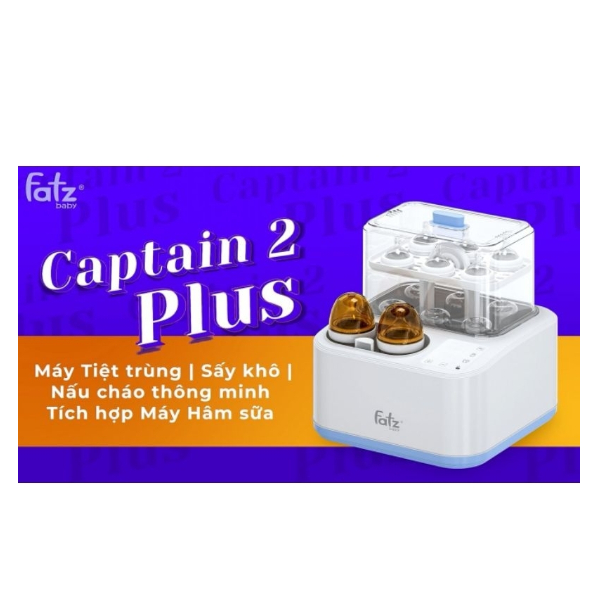 Máy Tiệt Trùng Sấy Khô Nấu Cháo Thông Minh Tích Hợp Hâm Sữa FATZ BABY Captain 1-2, 220-240V AC, 50/60Hz, 500W FB4315SL