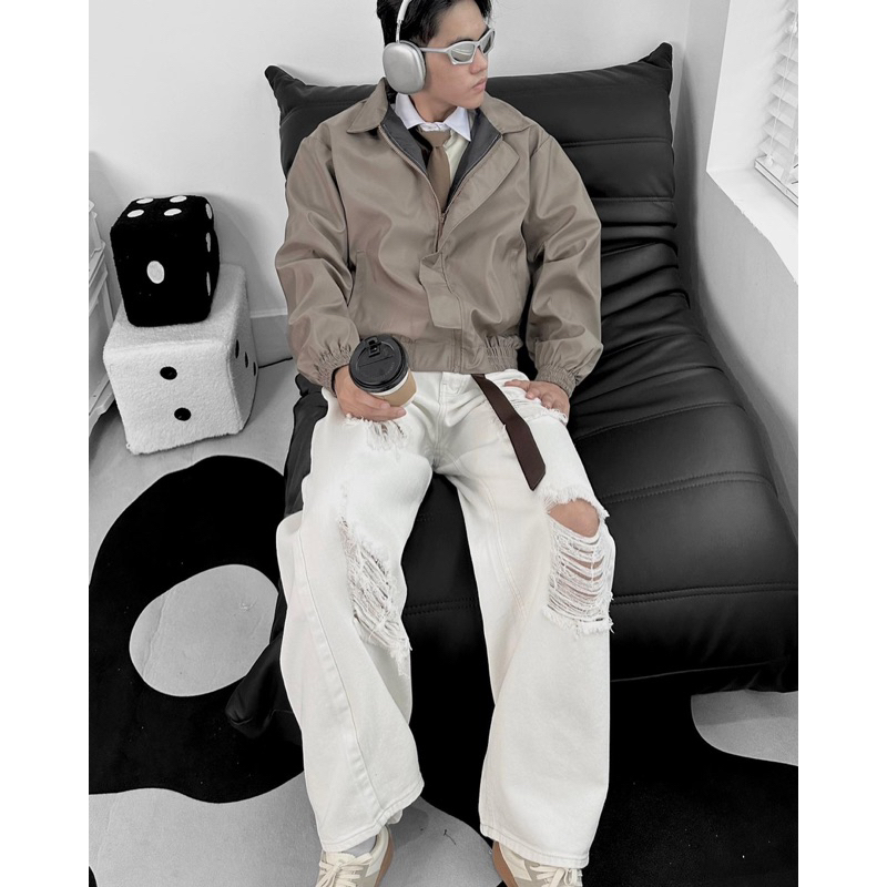 Áo khoác bomber unisex,thiết kế form crop