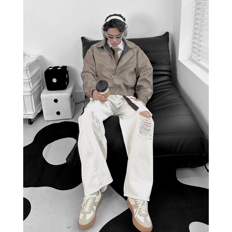 Áo khoác bomber unisex,thiết kế form crop