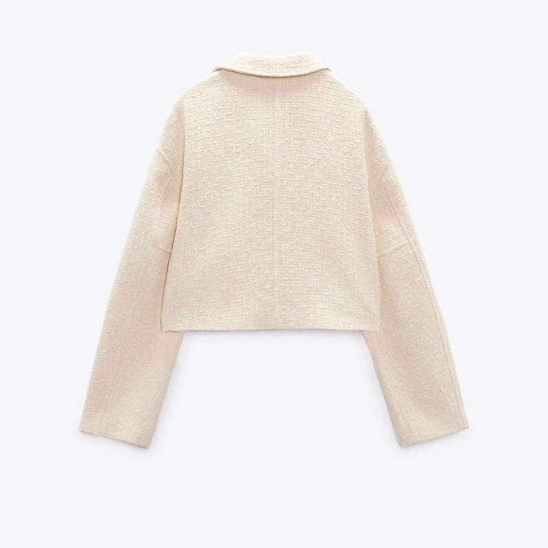 Áo khoác crop tweed Zara authentic