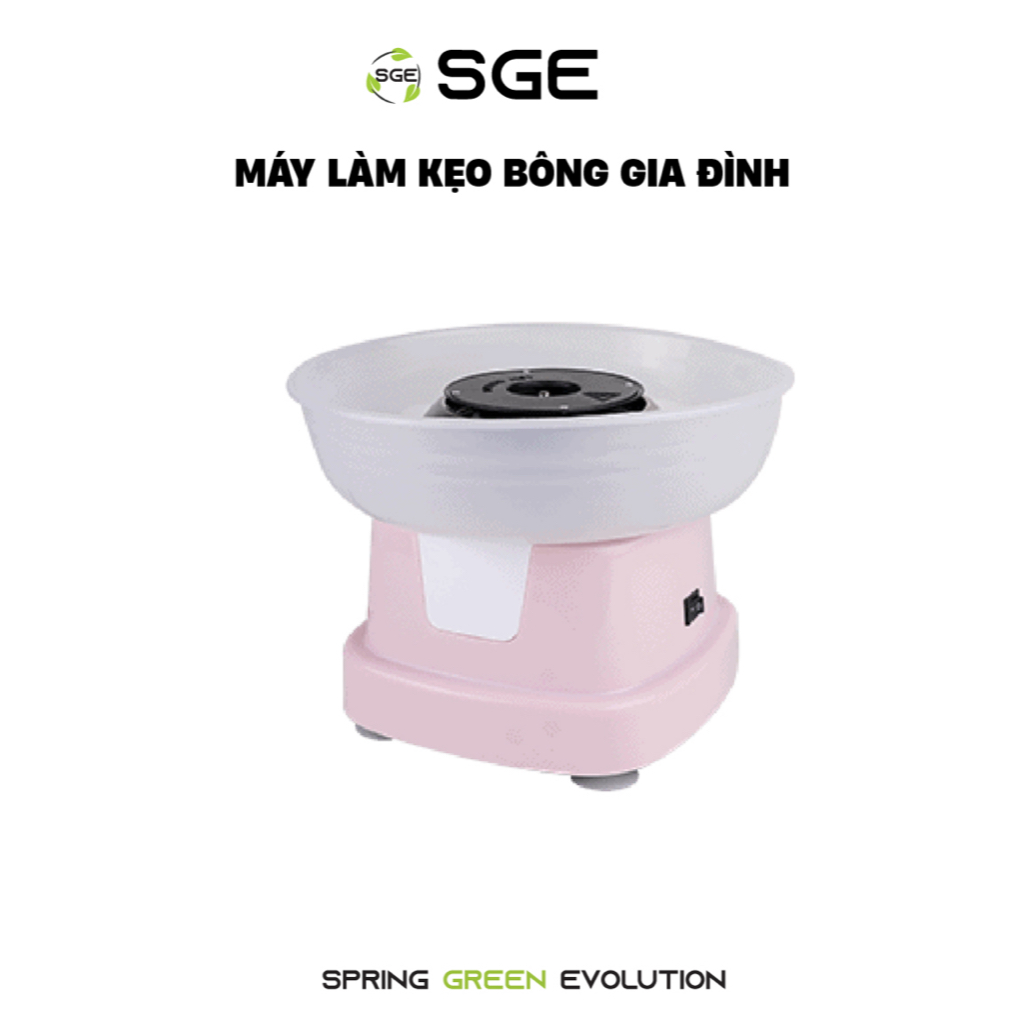 Máy Làm Kẹo Bông Gòn Mini SGE BX-G400 Công Suất 400W Vỏ Máy Inox, PP Dễ Sử Dụng Giá Hấp Dẫn - Tặng Thìa Đong, Que Kẹo