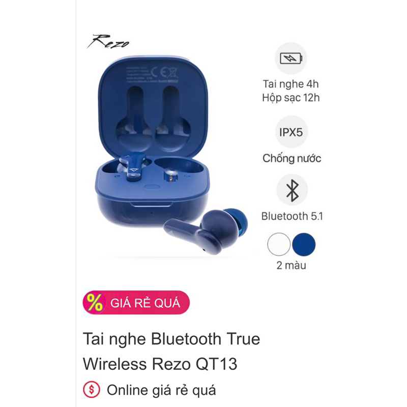 Xác Tai nghe Bluetooth Zero QT13