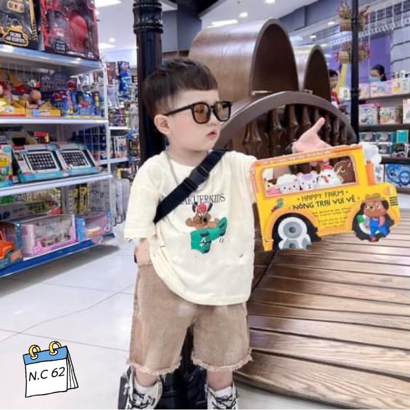 Bộ chó LaKIu quần nâu bé trai