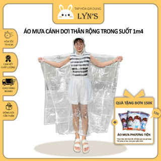 Áo mưa cánh dơi người lớn THÂN RỘNG THỜI TRANG - 1m4 - Trong suốt