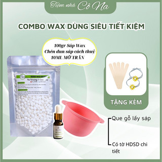 Combo Waxing Kèm Chén SILICON [200G Sáp Wax và Mỡ 10ML]