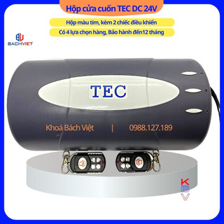 Bộ điều khiển cửa cuốn tec DC 24v mã gạt, hộp màu tím, đã kèm theo hai chiếc điều khiển - Khoá Bách Việt.