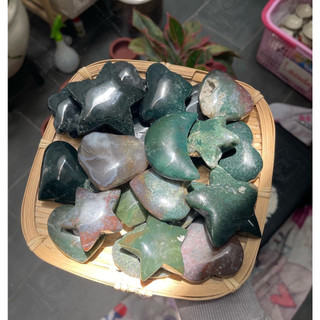 Tim, Sao, Trăng đá mã não rêu tự nhiên dùng thanh tẩy Tarot, đá phong thuỷ, Reiki, thiền định