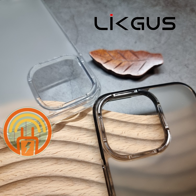 Ốp lưng nhám chống sốc cho iPhone 15 Pro Max, 15 Pro, 15 Plus, iP 15 hiệu Likgus Fosted Transparent chống bẩn và vân tay