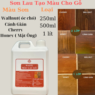 Sơn màu gỗ,sơn gỗ màu cánh gián, ốc cho, cherry, honey ( mật ông) lành tính, mau khô Lotacom Nhà Xinh