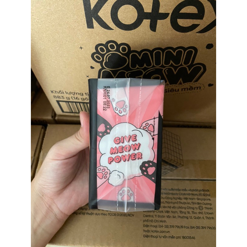 Băng Vệ Sinh Kotex MiniMeow - Siêu Mỏng cánh 24cm 8 miếng
