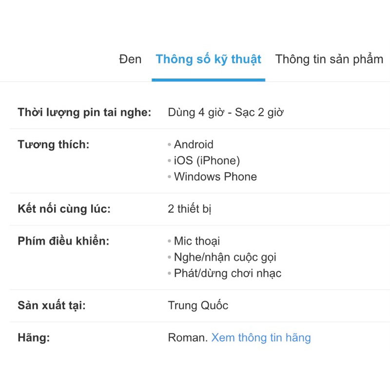 Combo 3 xác Tai nghe bluetooth Roman R553N - R553X
