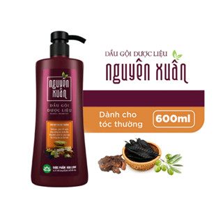 Dầu gội Dược liệu Nguyên Xuân Nâu ĐỎ 600ml - Dành cho tóc thường - Tặng thêm 10% thể tích giá không đổi