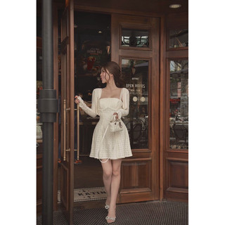 Váy ren dây thiết kế phối kèm áo khoát cardigan nhà LEYLA