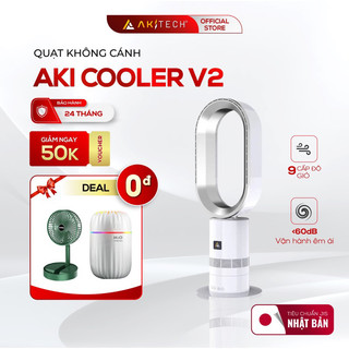 Quạt không cánh AKI COOLER V2 điều hòa không khí, làm mát 9 cấp độ, điều khiển từ xa
