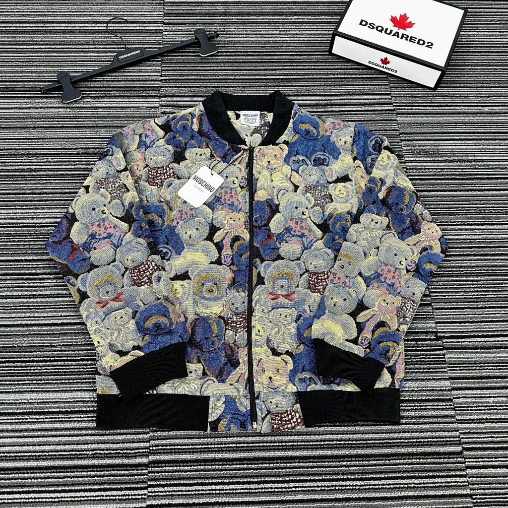 Áo Khoác Bomber Mochino Gấu 2 Lớp Form Rộng Unisex Hàng Quảng Châu Mẫu Hot 2023