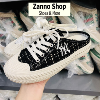 Giày Sục Nữ Đạp Gót Nữ Ny Vải Dạ Màu Kem Và Đen HOT 2023 (có ảnh và video cận cảnh)