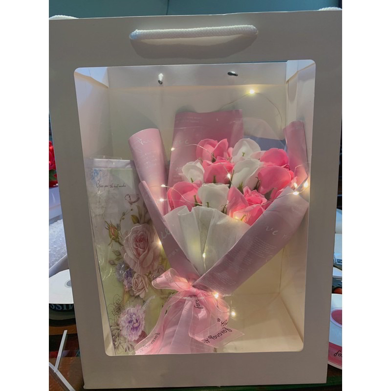 Đèn leed trang trí hoa sáp dài 2m có pin kèm