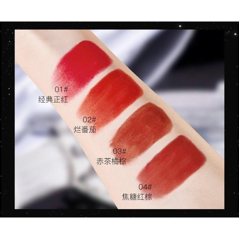 Set 4 Son Môi Màu Hồng Mịn Như Nhung Dưỡng Ẩm Không Dễ Phai Màu Cao Cấp