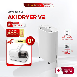 Máy hút ẩm AKI DRYER V2 tích hợp lọc không khí HEPA H13 và công nghệ khử khuẩn kép bằng tia UVC & PLASMA