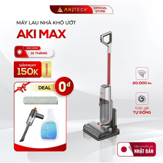 Máy hút bụi lau sàn khô và ướt cầm tay AKI MAX tự động làm sạch chổi lăn, âm báo giọng nói, lực hút 20000Pa