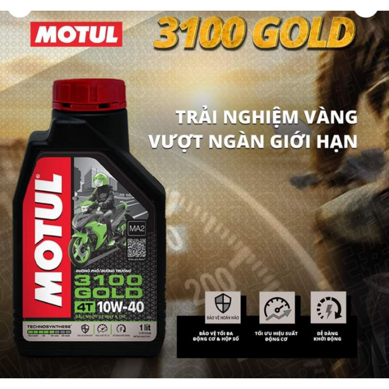 Dầu nhớt xe số MOTUL 3100 GOLD 4T 10W40 SM/SL MA2 1L