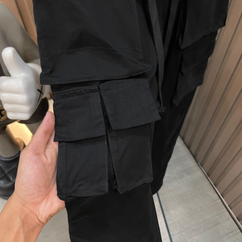 Quần Kaki jeans biker túi hộp khóa zip