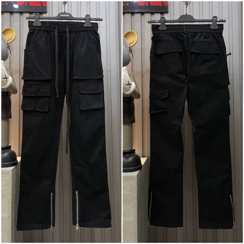 Quần Kaki jeans biker túi hộp khóa zip