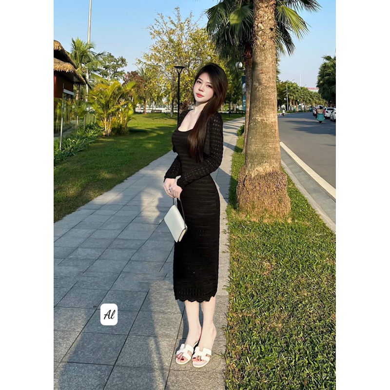 Set đầm body 2 dây viền ren kèm áo khoác croptop Hari Fashion