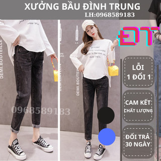 Quần Bo Bầu MB02M19 Chất Jean Cao Cấp Có Chun Chỉnh Bụng To Nhỏ Theo Từng Thai Kỳ Hàng Loại 1