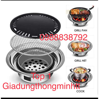 Bếp nướng than hoa âm bàn hàn quốc cao cấp, bếp nướng BBQ nướng thịt ngoài trời giadungthongminhtt
