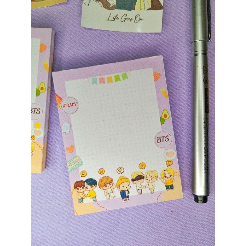 Tập giấy Note Phong cách BTS A RMY. Kích thước 6x9cm