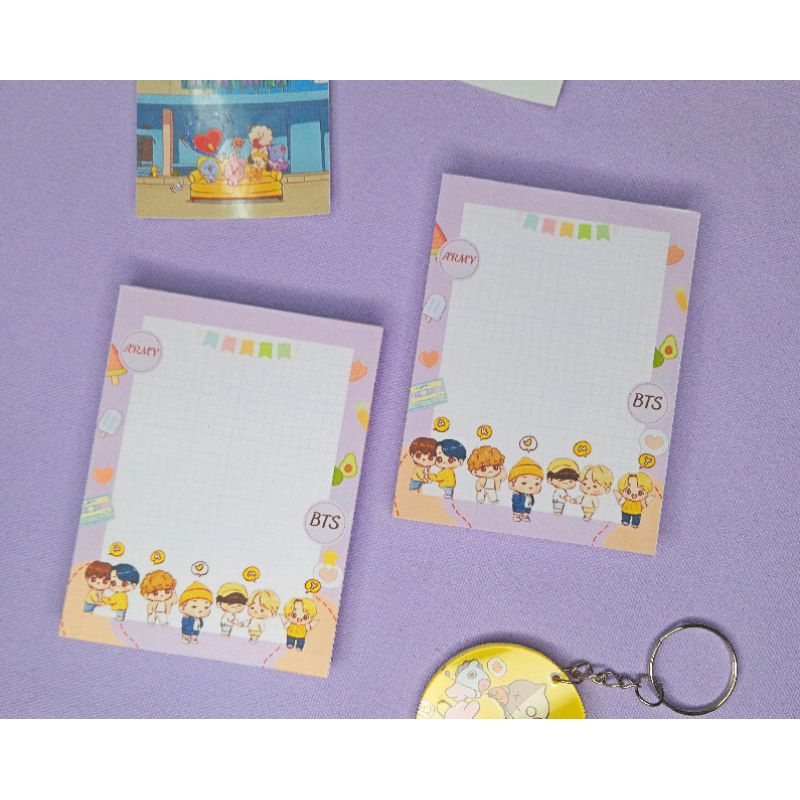 Tập giấy Note Phong cách BTS A RMY. Kích thước 6x9cm