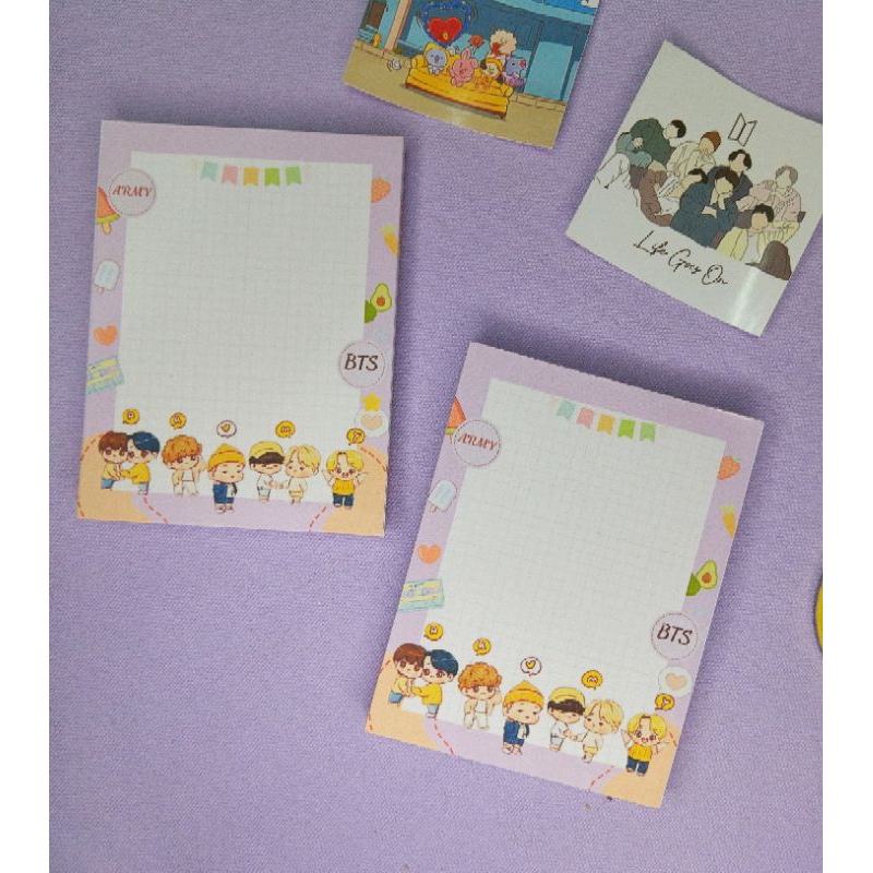 Tập giấy Note Phong cách BTS A RMY. Kích thước 6x9cm