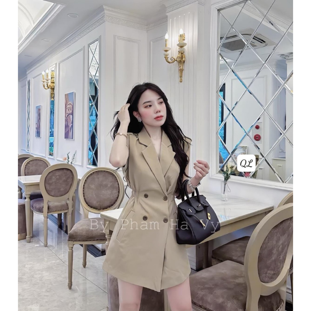 Váy dáng vest fom chuẩn đẹp 2 màu cực sang hàng QC - Anna.Store
