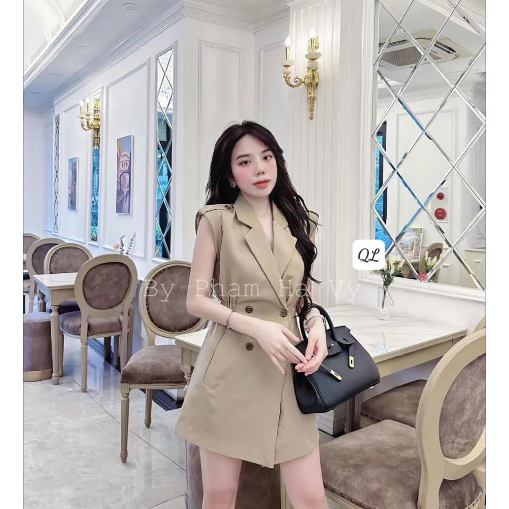 Váy dáng vest fom chuẩn đẹp 2 màu cực sang hàng QC - Anna.Store