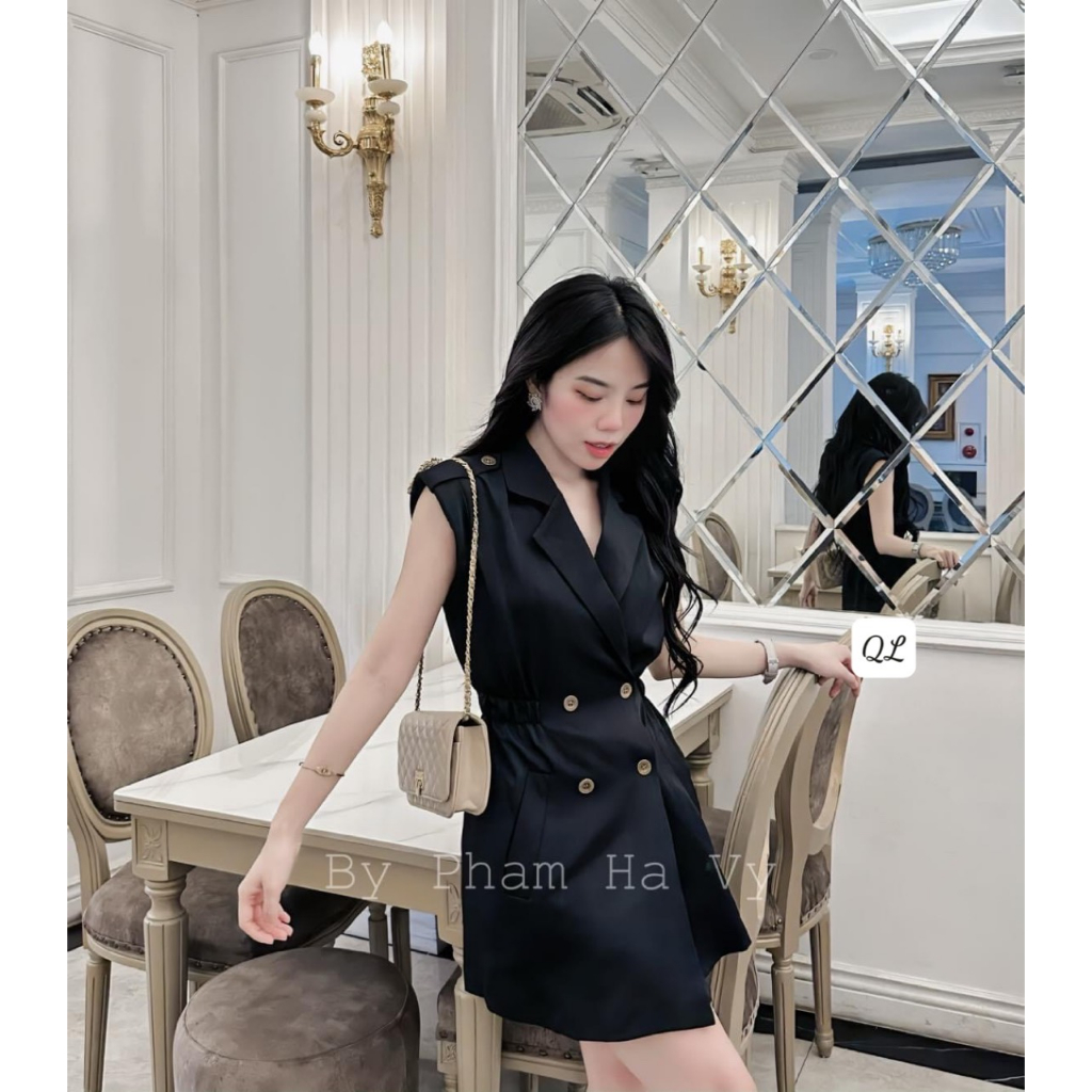 Váy dáng vest fom chuẩn đẹp 2 màu cực sang hàng QC - Anna.Store
