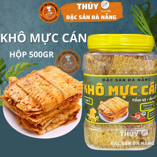 Khô Mực Cán Tẩm Gia Vị Hộp 500gr Đặc Sản Đà Nẵng Chuẩn Vị Loại 1 Làm Quà Ngon