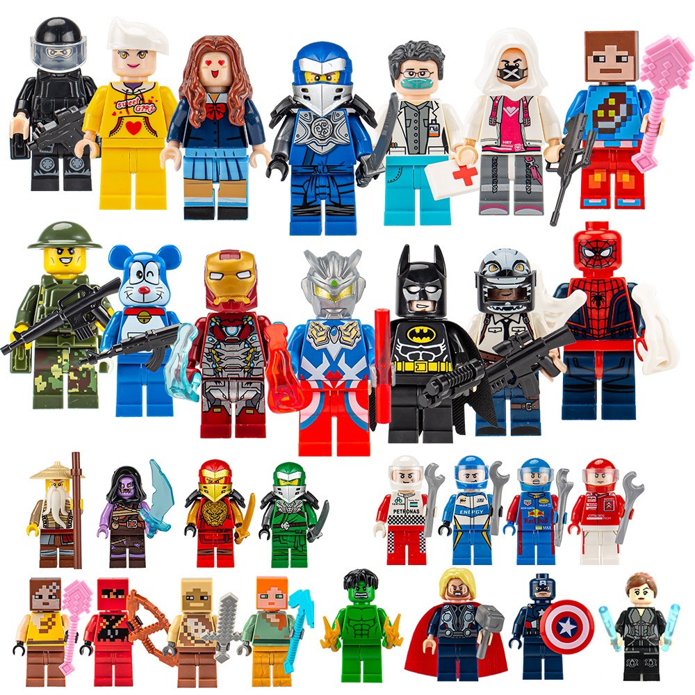 ĐỒ CHƠI MÔ HÌNH LẮP GHÉP NHÂN VẨT MINI FIGURE NINJA, SIÊU ANH HÙNG, SƯU TẦM, RÈN LUYỆN TRÍ THÔNG MINH, BỘ QUÀ TẶNG