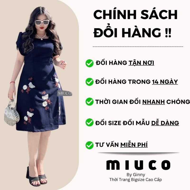 Đầm Trung Niên Cao Cấp  BIGSIZE - Thiết kế trẻ trung sang trọng chất liệu dày dặn thoáng mát, thêu hoa xinh