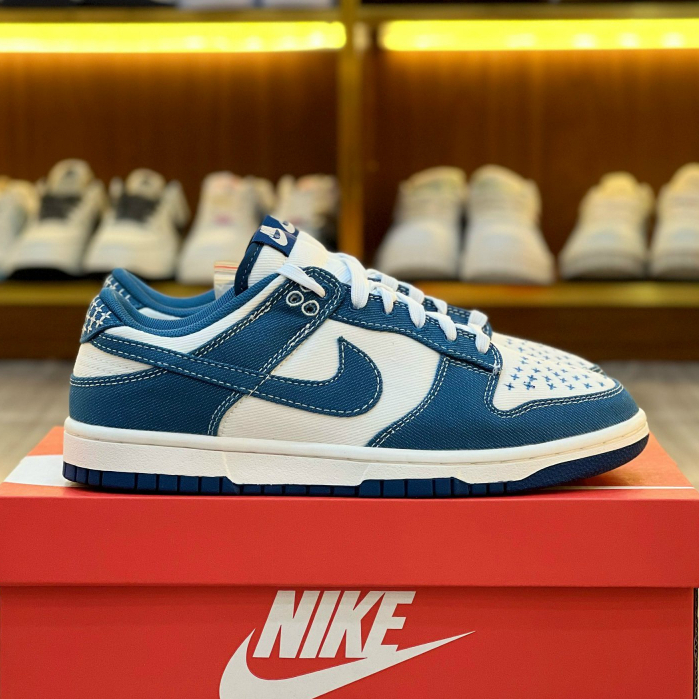 Giày thể thao Nike Dunk Low Industrial Blue Sashiko. Giày nike SB vải bò | DV0834-101 sc full box_bill
