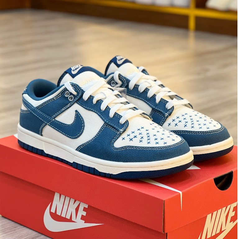 Giày thể thao Nike Dunk Low Industrial Blue Sashiko. Giày nike SB vải bò | DV0834-101 sc full box_bill