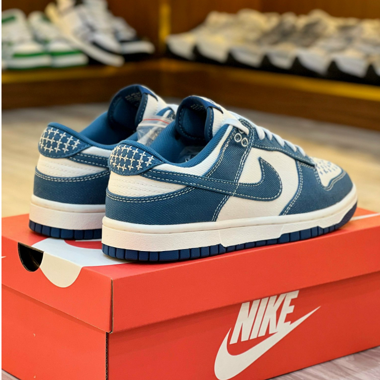 Giày thể thao Nike Dunk Low Industrial Blue Sashiko. Giày nike SB vải bò | DV0834-101 sc full box_bill