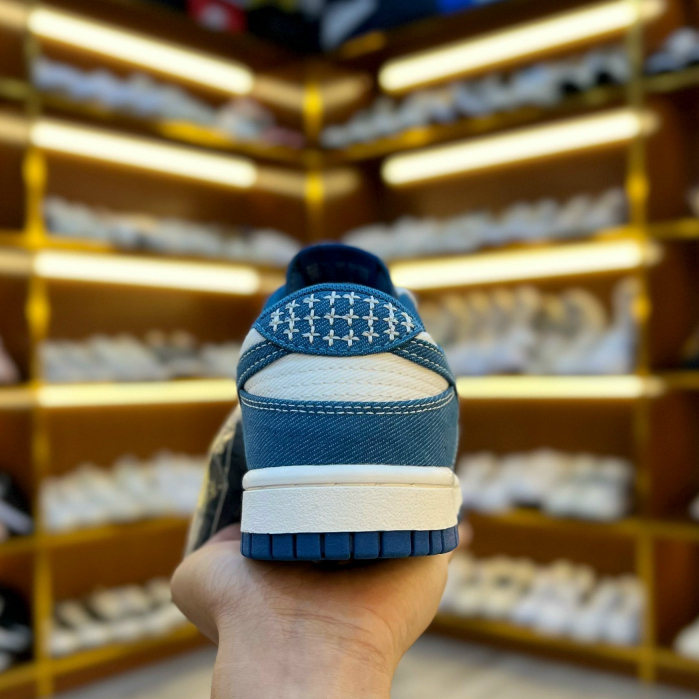 Giày thể thao Nike Dunk Low Industrial Blue Sashiko. Giày nike SB vải bò | DV0834-101 sc full box_bill