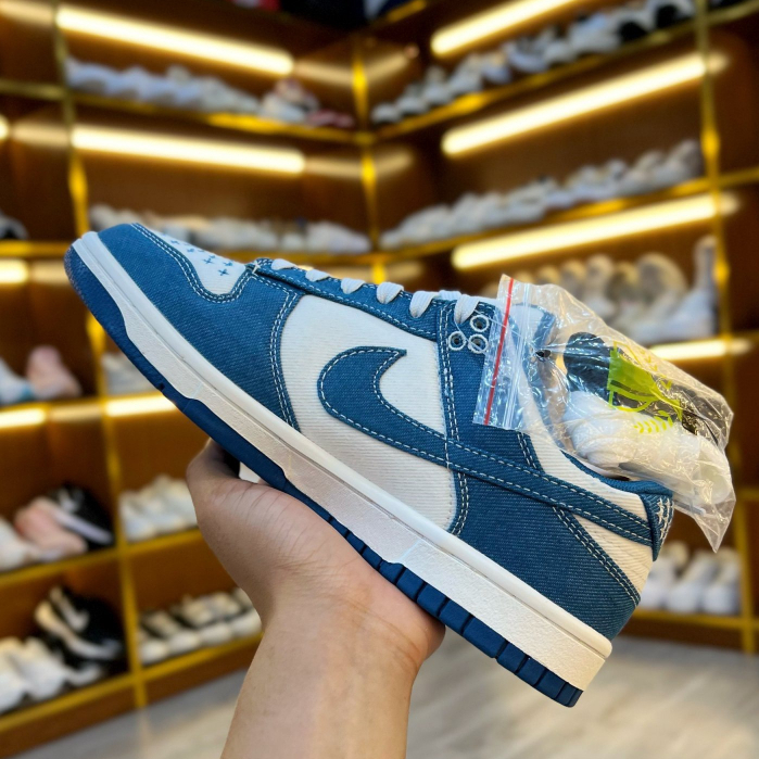 Giày thể thao Nike Dunk Low Industrial Blue Sashiko. Giày nike SB vải bò | DV0834-101 sc full box_bill