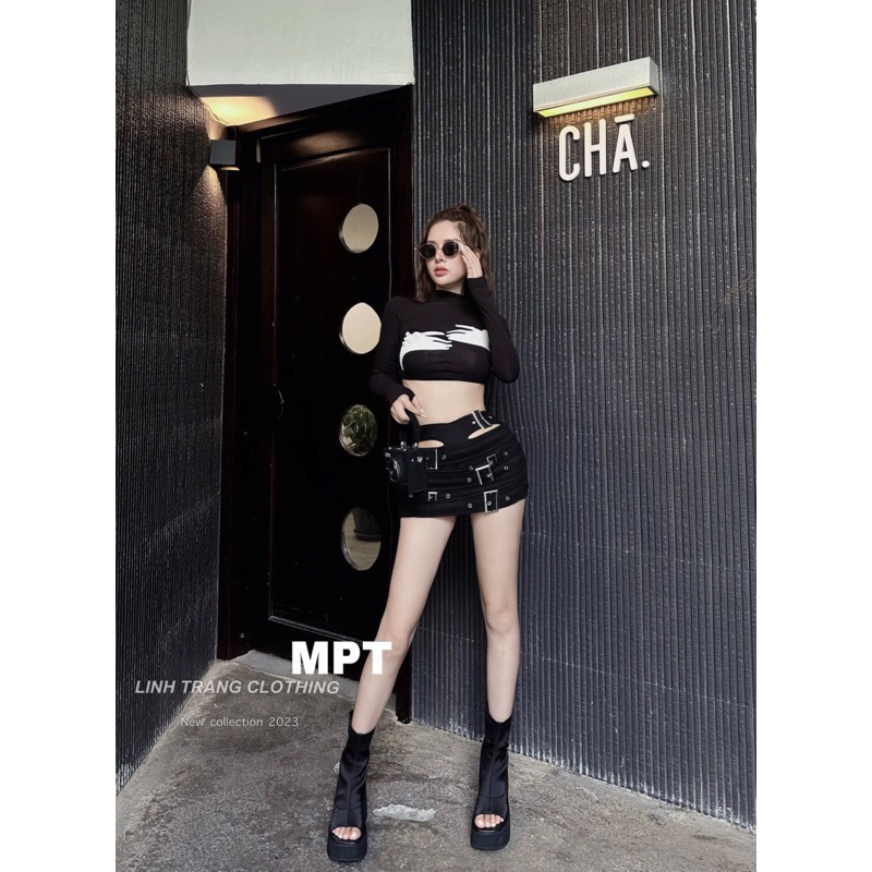 Set áo bàn tay mix chân váy cá tính